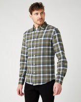 MĘSKA KOSZULA WRANGLER LS 1 PKT SHIRT IVY GREEN W5F1B3XIX 112141439